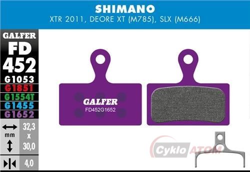 Brzdové destičky GALFER FD452G1652 Shimano