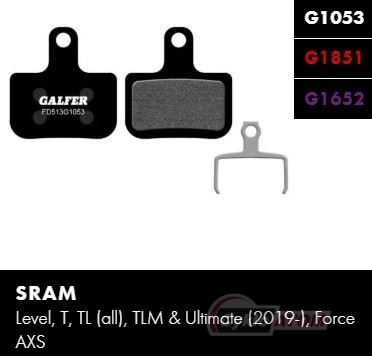 Brzdové destičky GALFER FD513 SRAM LEVEL