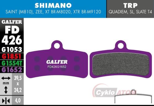 Brzdové destičky GALFER FD426G1652 Shimano